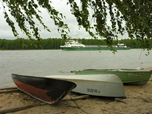 View to Maly Vysotsky island in Tranzund strait