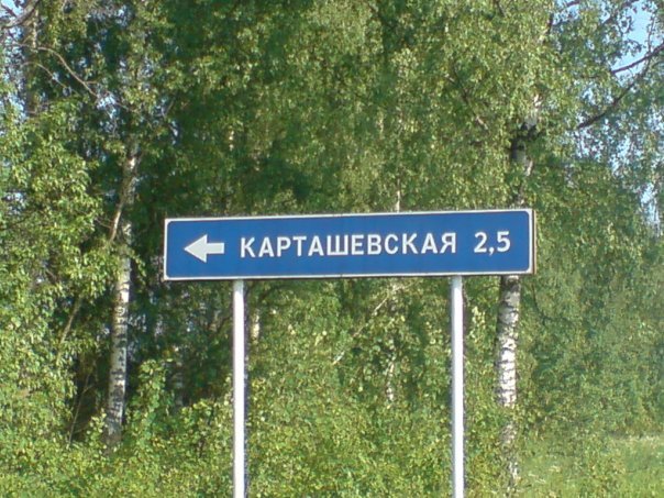 Указатель Карташевкая