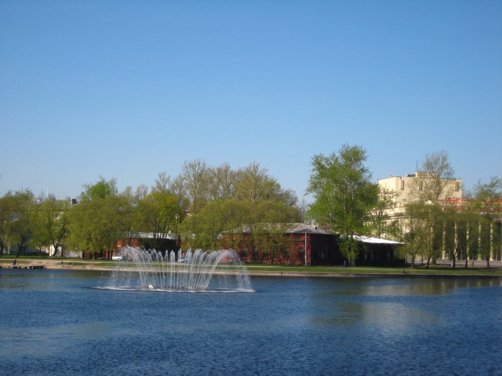 Izhora pond. Fountain