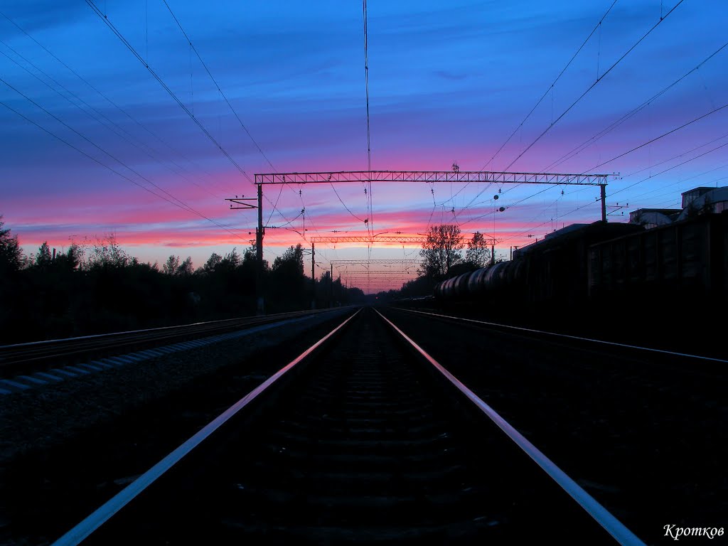 Станция Парголово, закат.