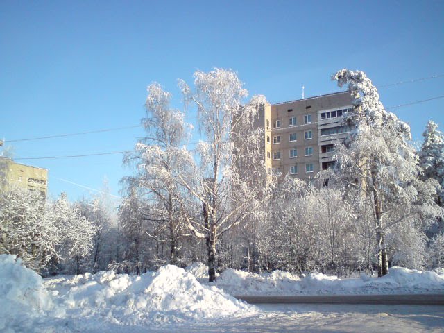 В городе Подпорожье зимой