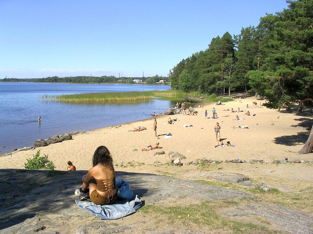 Russia, Priozersk (Käkisalmi). Local beach life (2006).