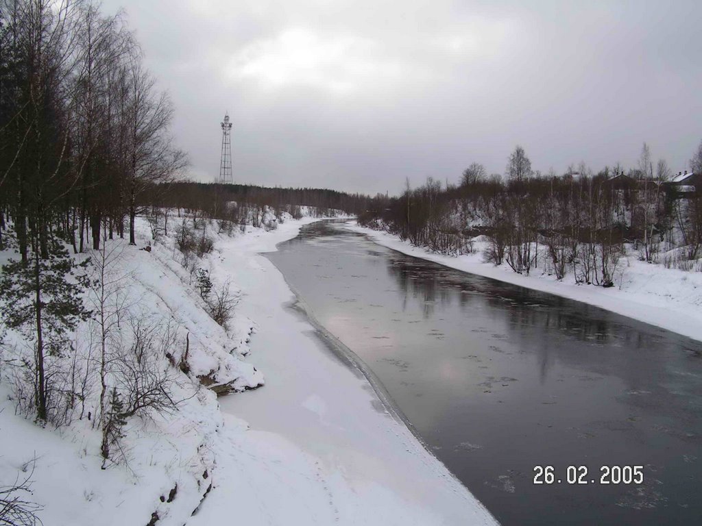 на мосту зимой (On the bridge in the winter)