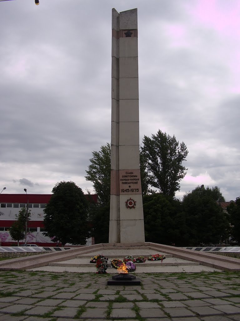 Мемориальная стела на площади в Петровске