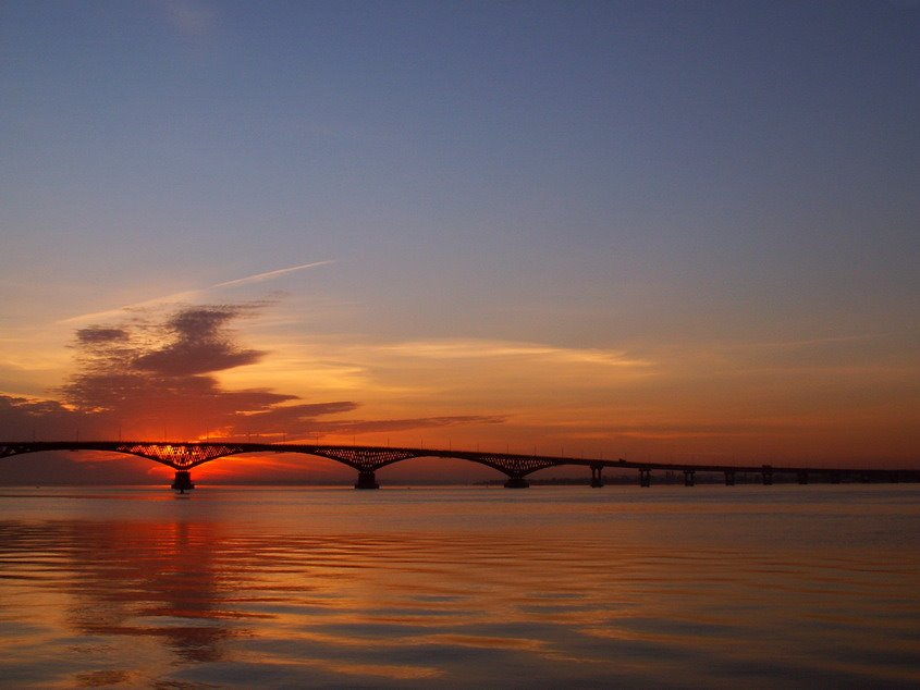 Fine the Old bridge is fine on sunrise