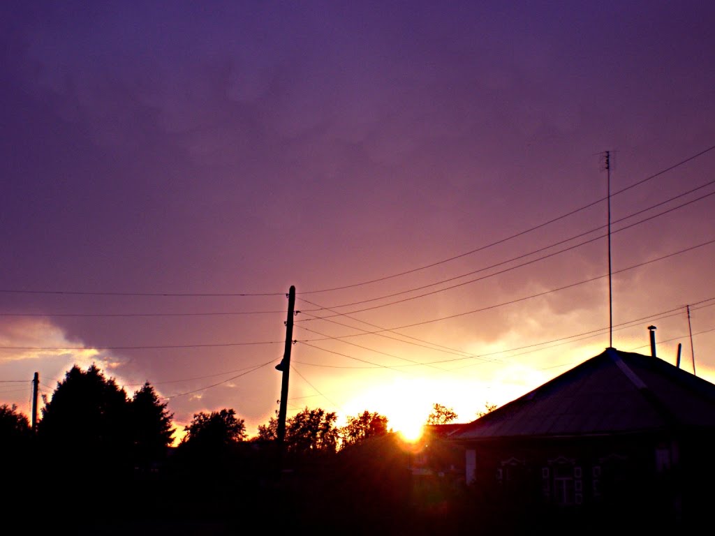 закат в деревне/sunset in the village