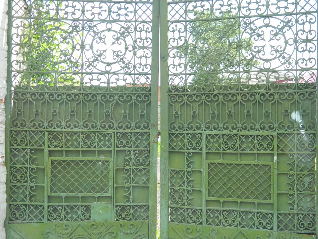 Кованые ворота. Wrought-iron gates.
