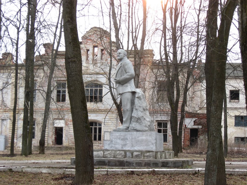 Ленин на фоне завода