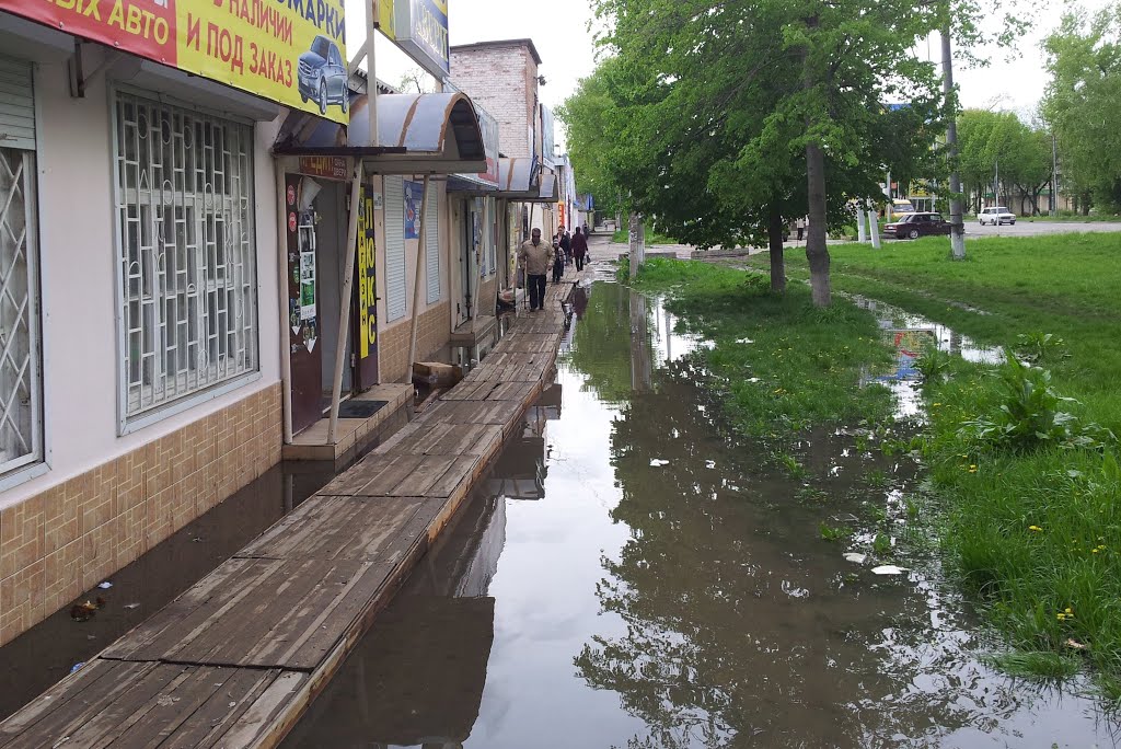 После дождя. (вот такие у нас тротуары)