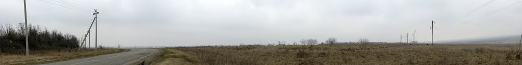 Панорама. Южный выезд из Курсавки. Вид на Курсавку