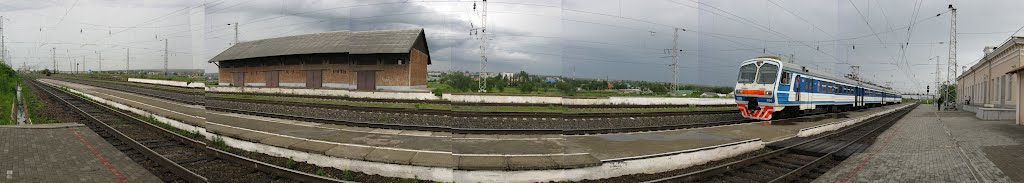 Панорама. Электричка из Минеральных-Вод  у ЖДВ вокзала