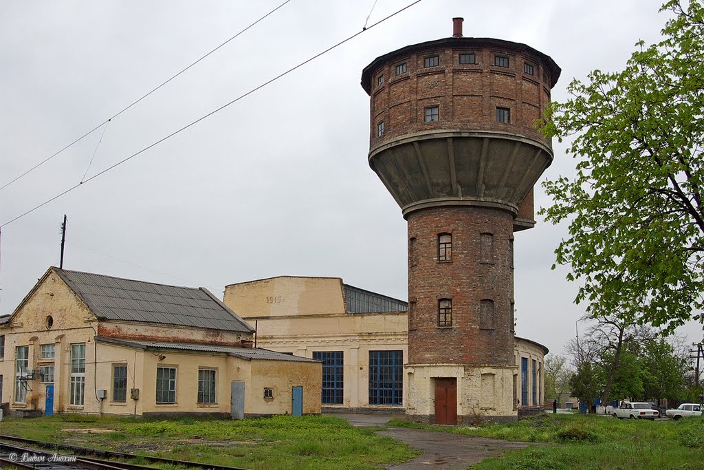 Old water tower in depot Mineralnye Vody
