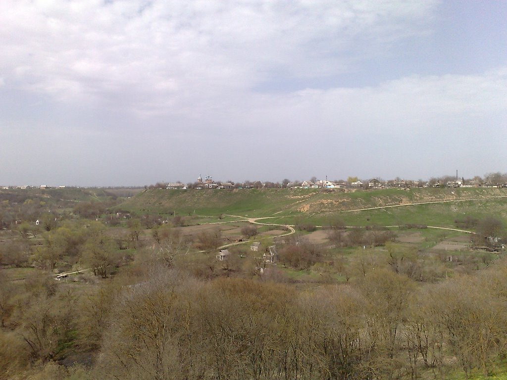 Вид с Куры на церковь