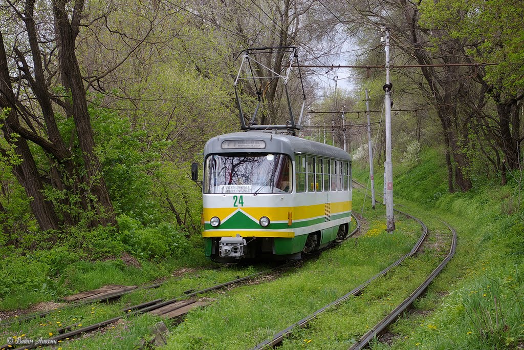 The tram "Tatra T4D" in Pyatigorsk
