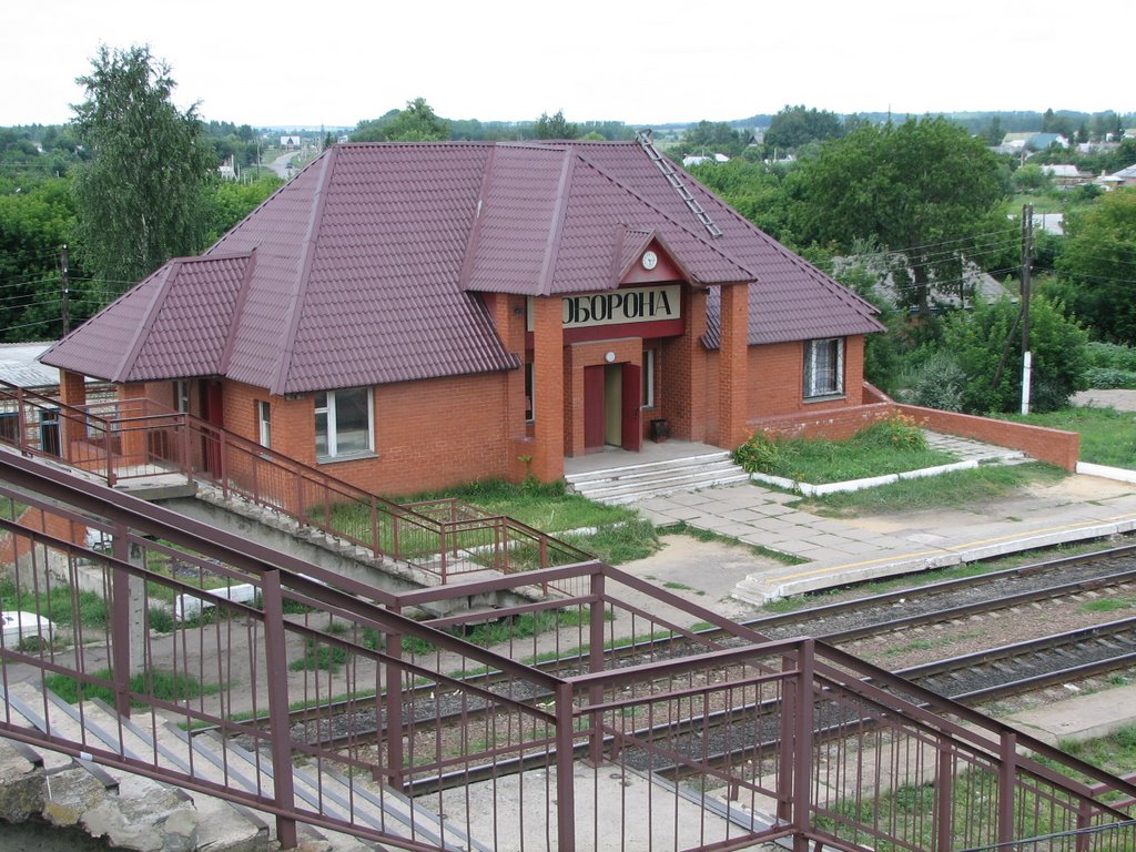 Oborona railway station. (Мордово. Вокзал станции Оборона).