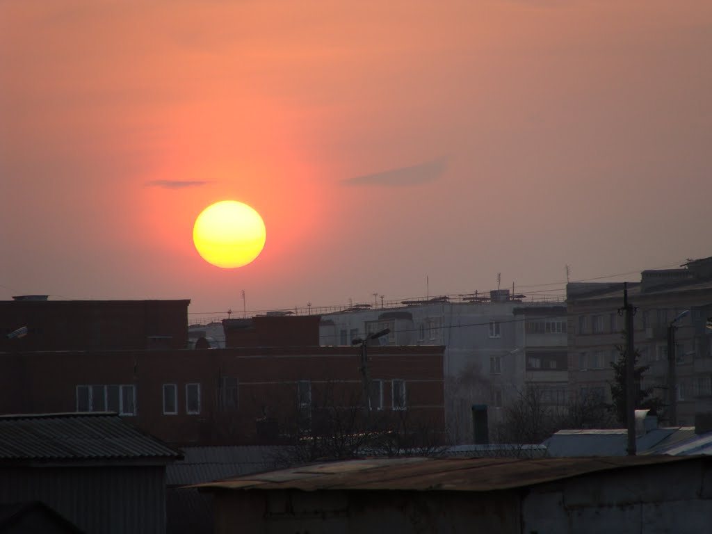 Закат над Актюбой. Sundown on Aktyuba.
