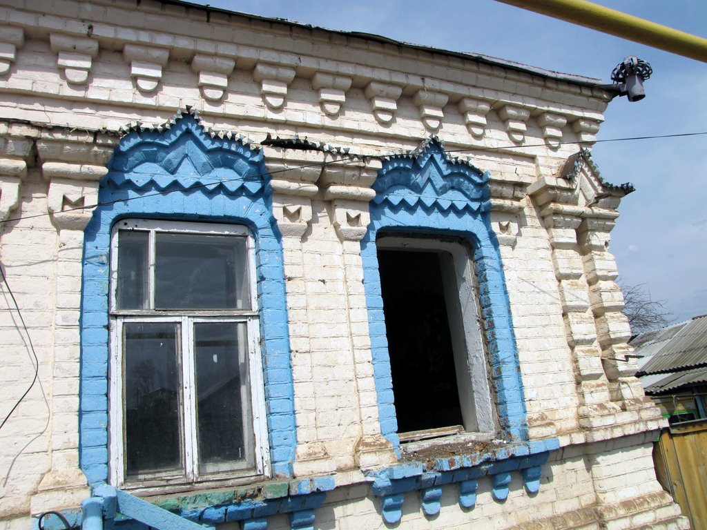 Старый купеческий дом. Фрагмент. Bazarnyye Mataki, Tatarstan