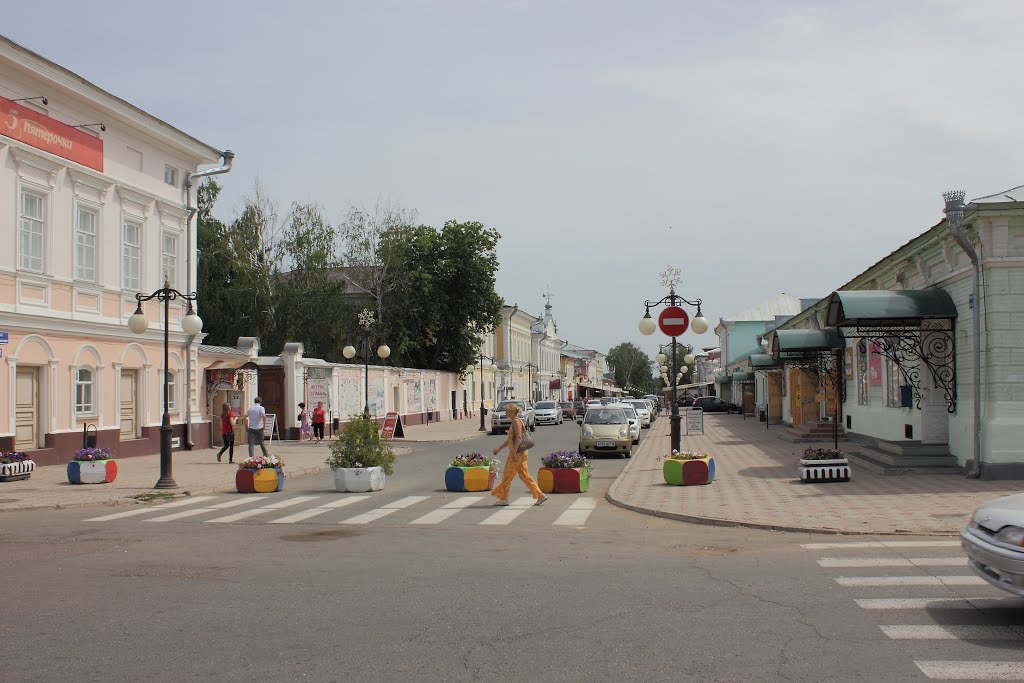 Пешеходная улица Казанская в Елабуге