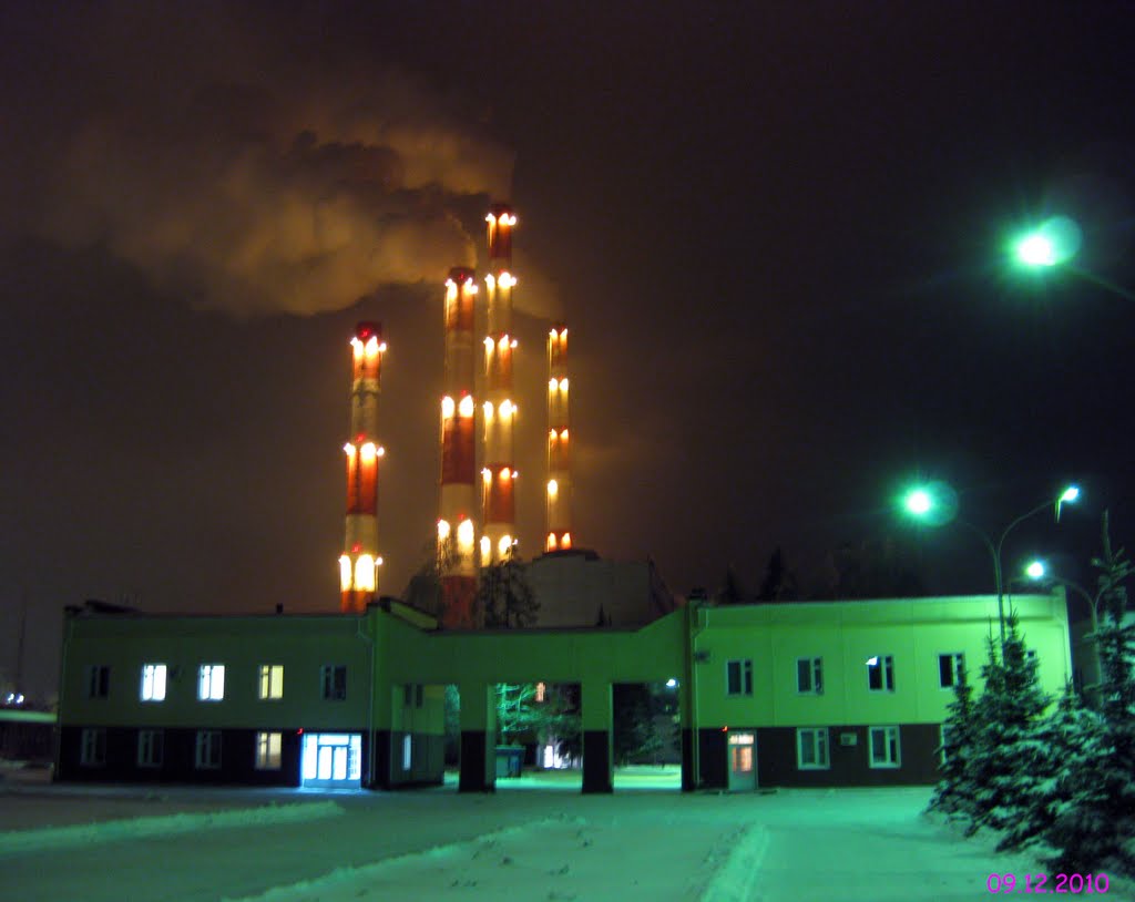Заинская ГРЭС ночью