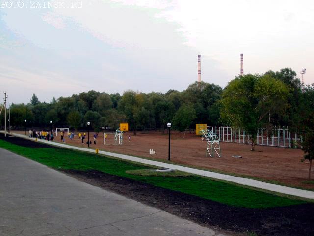 Вид на спорт площадку в парке "Кармалка"