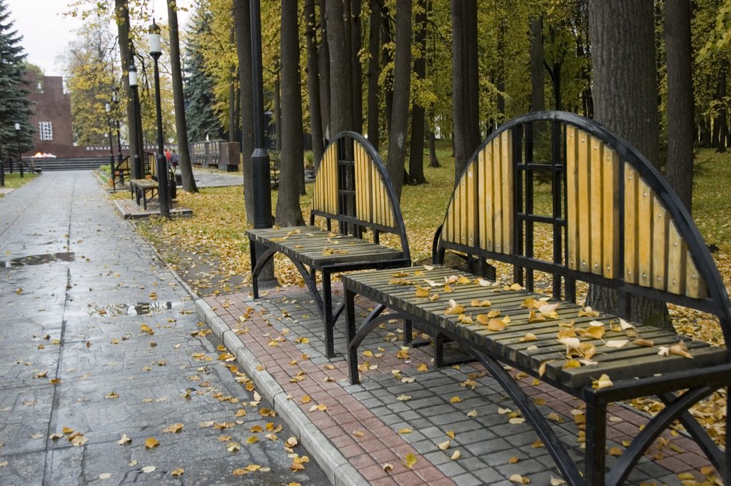 Лавки в парке Победы