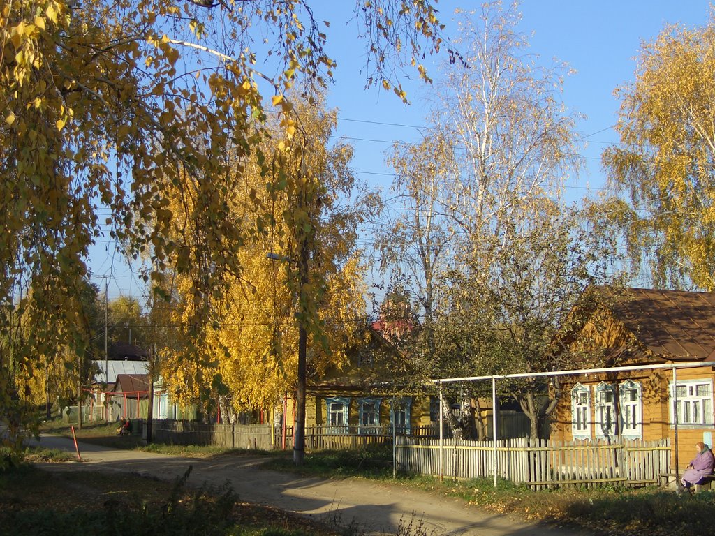 улица Первомайская в Лаишево (осень)