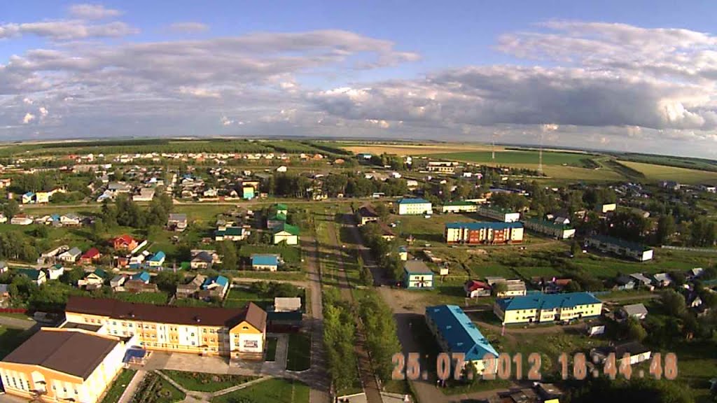 Старое Дрожжаное. Вид с авиамодели в южном направлении.