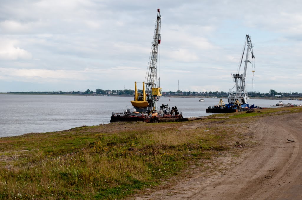 Краны возле парома
