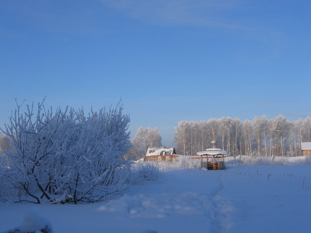 The Siberian frosts. Village Melnikovo.