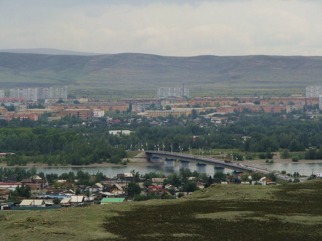 Панорама г.Кызыл со смотровой площадки (август 2009г.)