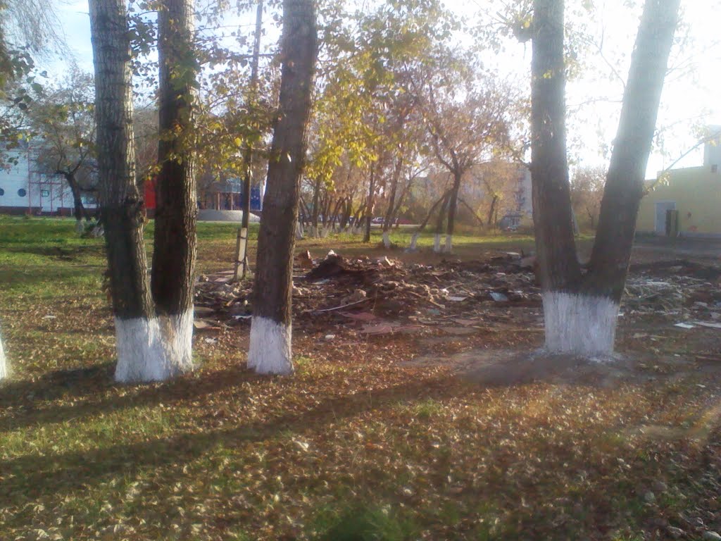 Все, что осталось от пивного павильона.