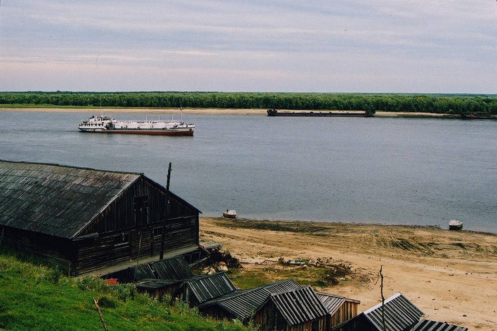 muddy banks of Ob river