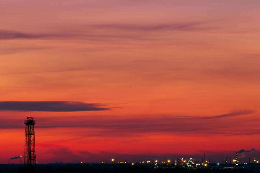 Fiery sunset