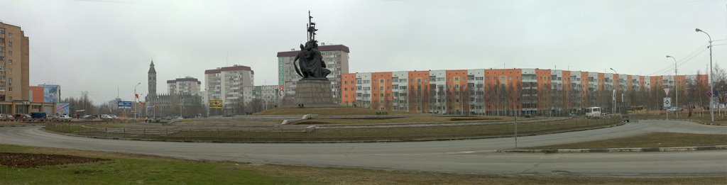 Сургут. Центр. Памятник основателям города.