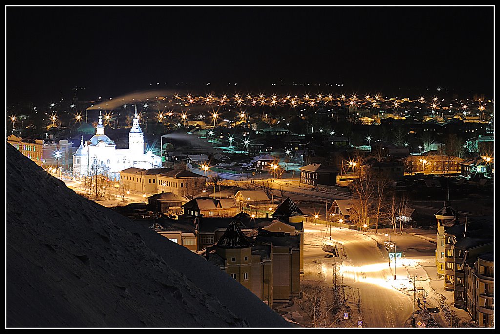 Tobolsk. Lower town by night