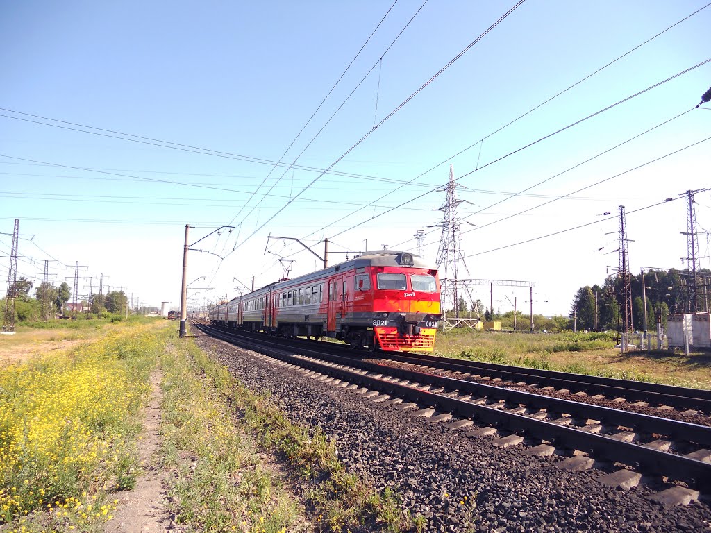 Электричка ЭД2Т-0032 №6001/6061 сообщением Пермь 2-Балезино