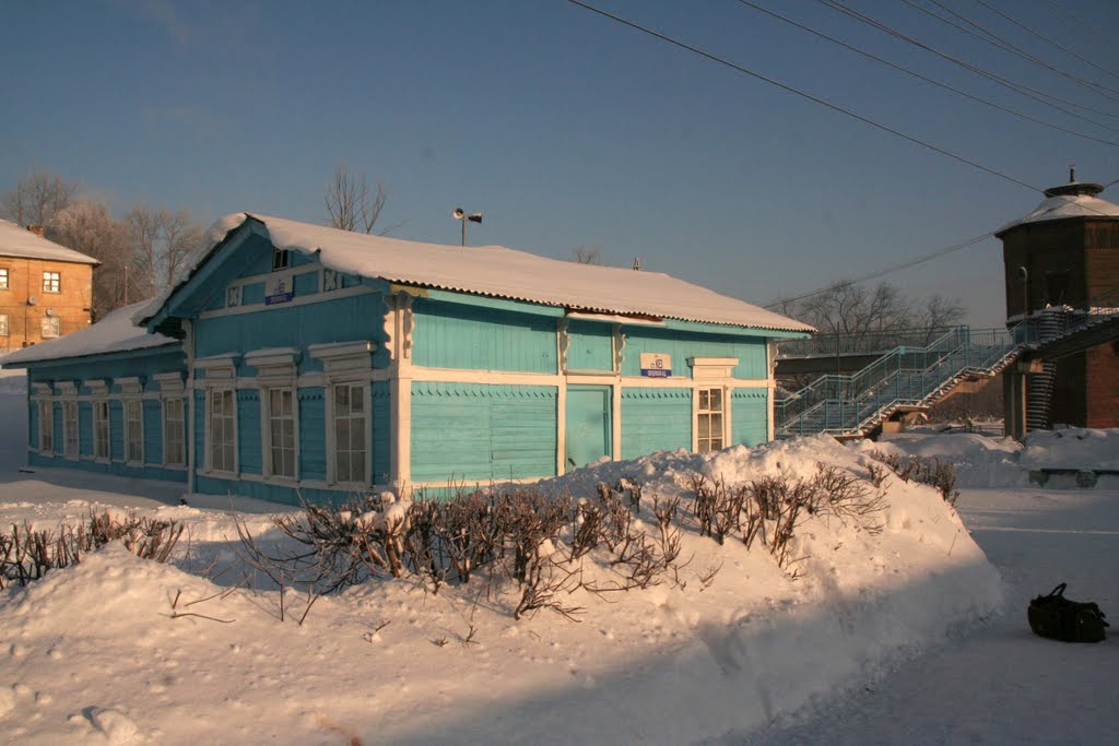 Железнодорожная станция Кез. Зима 2010 г.
