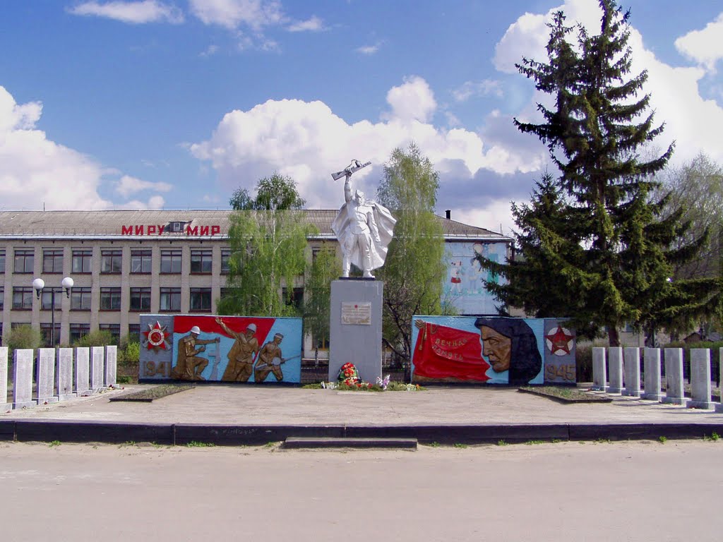 Памятник воинам ВОВ, средняя школа