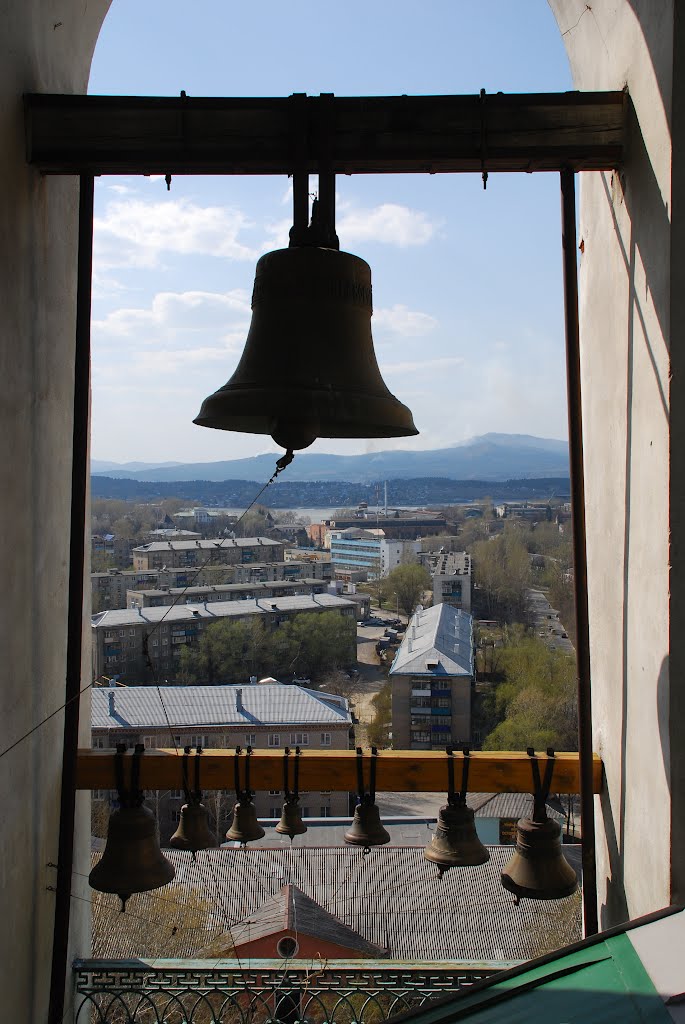 view from church to ural mountains