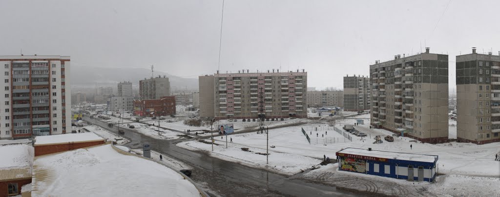 Миасс, р-н Комарово. Март 2010. Панорама. / Miass, Komarovo district. March 2010. Panorama.