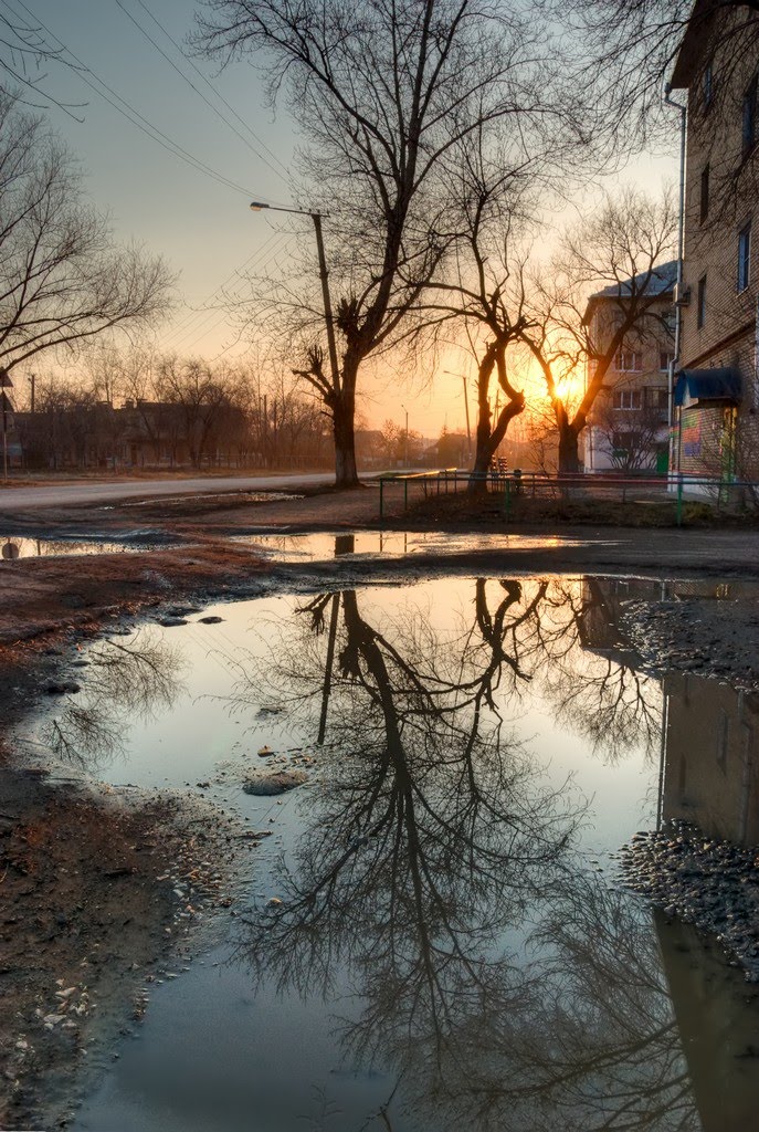 Закат в городе. Южноуральск