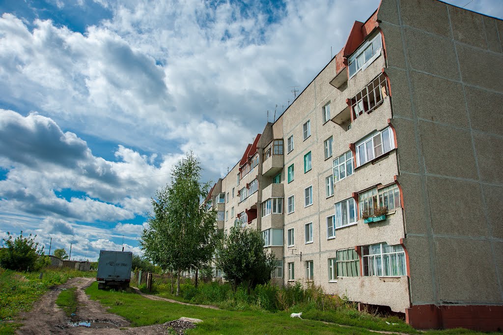 За домом