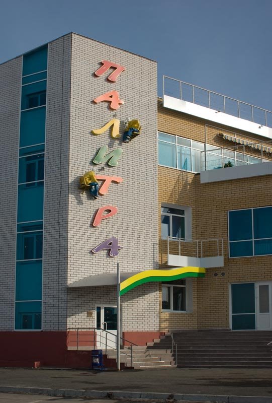 Оригинальная вывеска кафе "Палитра" в комплексе Речного вокзала / Unusual signboard of cafe "Palitra (Palette)" on the complex of the River station (09/03/2008)