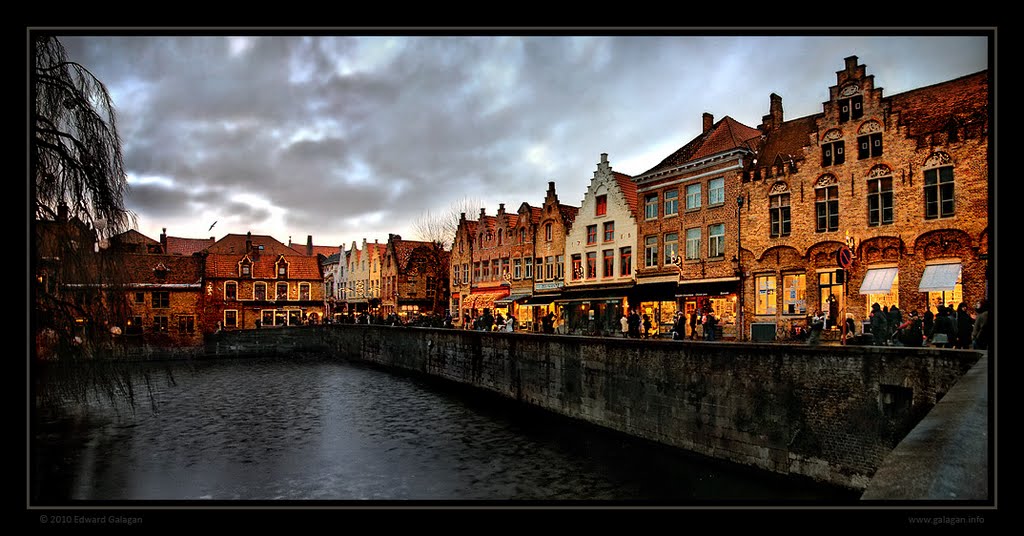 Winter evening in Brugge. Belgium