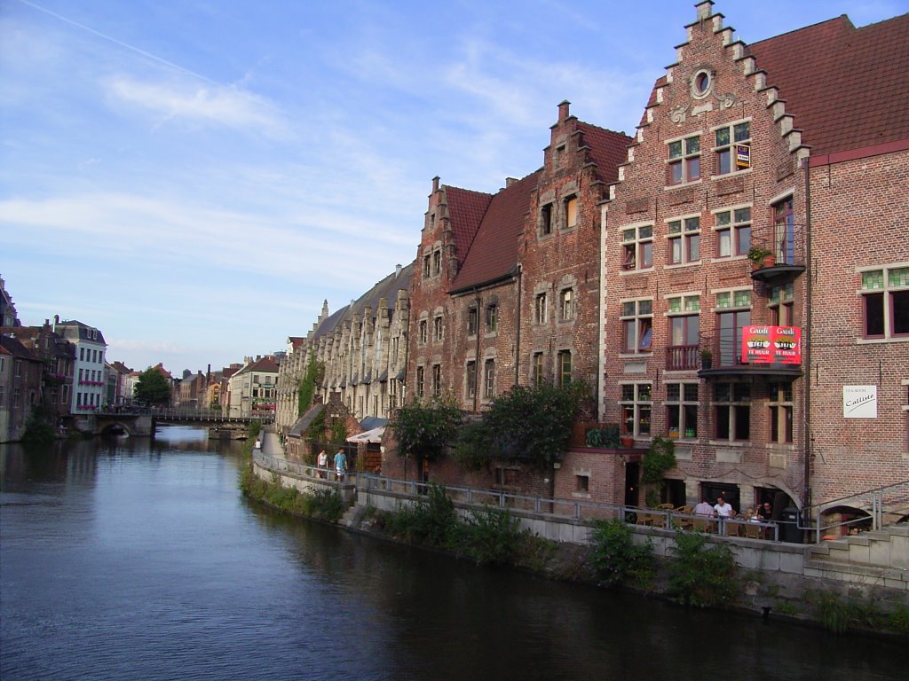 Ghent from river Leie