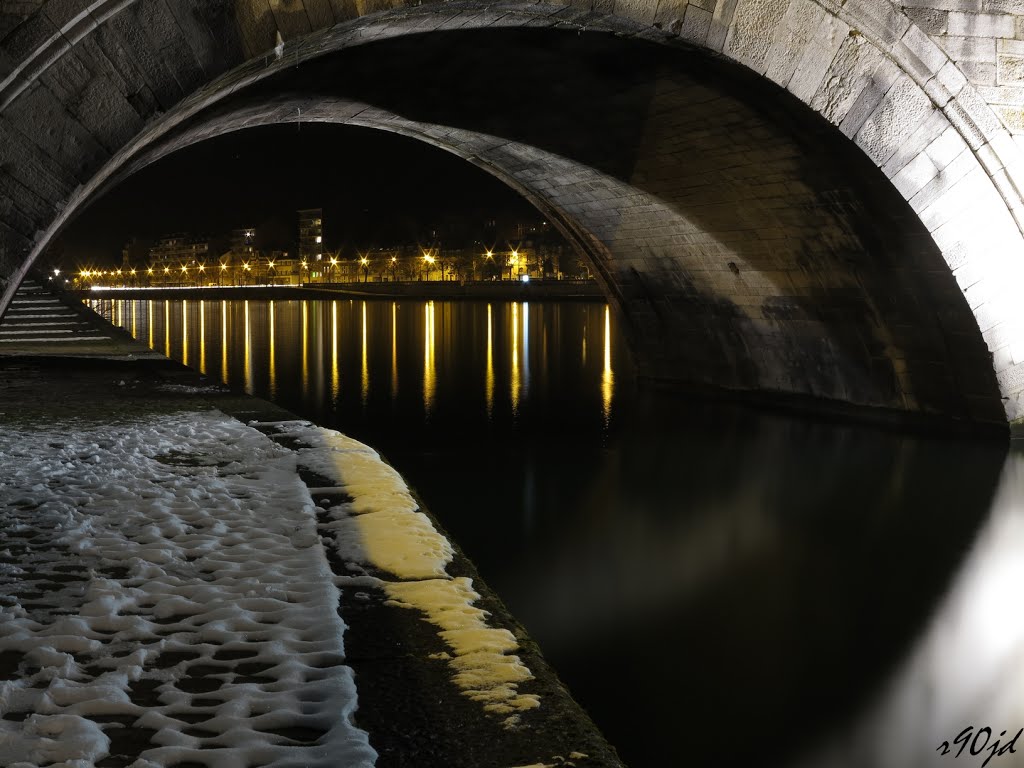 Pont de Jambes (depuis rive droite), vue vers le sud & sur la rive gauche