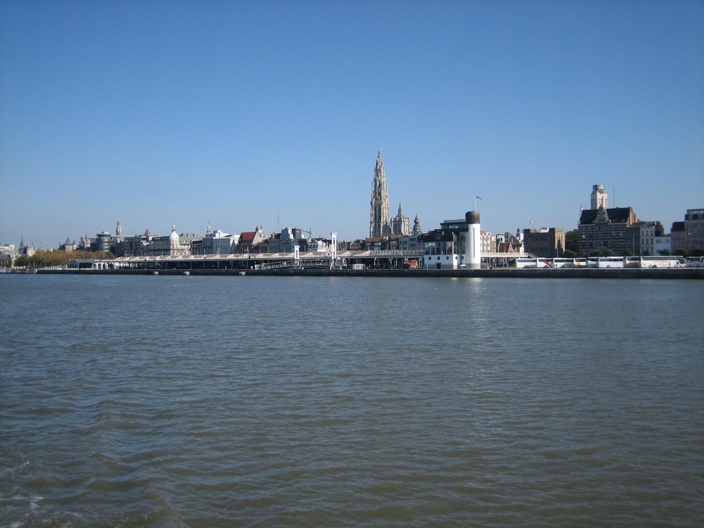 Antwerpen vanaf de Schelde