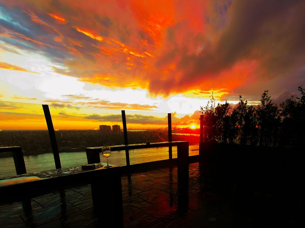 A glass of wine under the evening sky of Antwerp, after the rain ...                                       /  После дождя