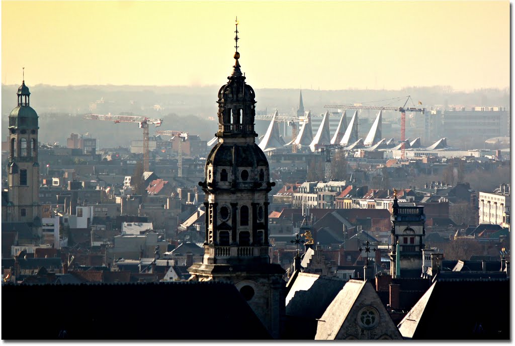 Antwerp, Belgium seen from the MAS (Museum aan de Stroom)