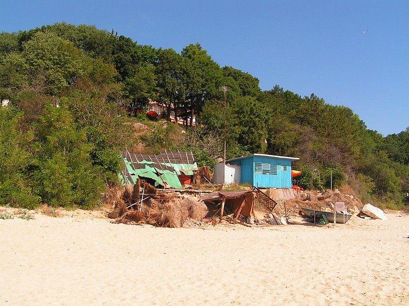 Beach under landslides
